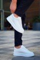 KB005 Erkek Günlük Bağcıklı Cilt Spor Sneaker Ayakkabı CBT - Beyaz – Kuback Erkek Ayakkabı