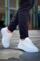 KB005 Erkek Günlük Bağcıklı Cilt Spor Sneaker Ayakkabı CBT - Beyaz – Kuback Erkek Ayakkabı