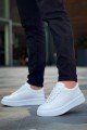 KB005 Erkek Günlük Bağcıklı Cilt Spor Sneaker Ayakkabı CBT - Beyaz – Kuback Erkek Ayakkabı