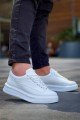 KB005 Erkek Günlük Bağcıklı Cilt Spor Sneaker Ayakkabı CBT - Beyaz – Kuback Erkek Ayakkabı