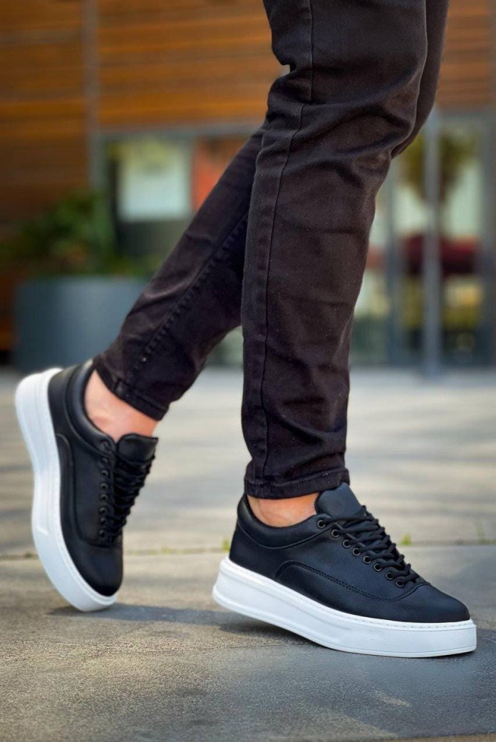 KB005 Erkek Günlük Bağcıklı Cilt Spor Sneaker Ayakkabı CBT - Siyah KB005 Erkek Günlük Bağcıklı Cilt Spor Sneaker Ayakkabı CBT - Siyah