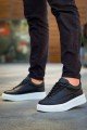 KB005 Erkek Günlük Bağcıklı Cilt Spor Sneaker Ayakkabı CBT - Siyah – Kuback Erkek Ayakkabı