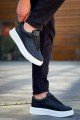KB005 Erkek Günlük Bağcıklı Cilt Spor Sneaker Ayakkabı CBT - Siyah – Kuback Erkek Ayakkabı