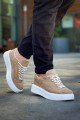 KB005 Erkek Günlük Bağcıklı Süet Spor Sneaker Ayakkabı SBT - Bej – Kuback Erkek Ayakkabı