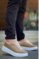 KB005 Erkek Günlük Bağcıklı Süet Spor Sneaker Ayakkabı SBT - Bej