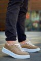 KB005 Erkek Günlük Bağcıklı Süet Spor Sneaker Ayakkabı SBT - Bej – Kuback Erkek Ayakkabı