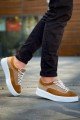 KB005 Erkek Günlük Bağcıklı Süet Spor Sneaker Ayakkabı SBT - Bej/Taba – Kuback Erkek Ayakkabı