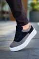 KB005 Erkek Günlük Bağcıklı Süet Spor Sneaker Ayakkabı SBT - Siyah/Gri – Kuback Erkek Ayakkabı