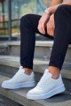 KB006 Erkek Günlük Bağcıklı Cilt Spor Sneaker Ayakkabı CBT - Beyaz – Kuback Erkek Ayakkabı