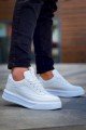 KB006 Erkek Günlük Bağcıklı Cilt Spor Sneaker Ayakkabı CBT - Beyaz – Kuback Erkek Ayakkabı