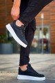 KB006 Erkek Günlük Bağcıklı Cilt Spor Sneaker Ayakkabı CBT - Siyah – Kuback Erkek Ayakkabı