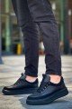 KB006 Erkek Günlük Bağcıklı Cilt Spor Sneaker Ayakkabı CST - Siyah – Kuback Erkek Ayakkabı