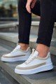 KB006 Erkek Günlük Bağcıklı Cilt Süet Spor Sneaker Ayakkabı CSBT - Beyaz/Bej – Kuback Erkek Ayakkabı