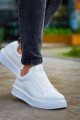 KB007 Erkek Günlük Bağcıksız Cilt Spor Sneaker Ayakkabı CBT - Beyaz – Kuback Erkek Ayakkabı