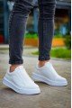 KB007 Erkek Günlük Bağcıksız Cilt Spor Sneaker Ayakkabı CBT - Beyaz