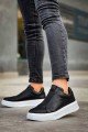 KB007 Erkek Günlük Bağcıksız Cilt Spor Sneaker Ayakkabı CBT - Siyah – Kuback Erkek Ayakkabı