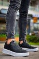KB007 Erkek Günlük Bağcıksız Cilt Spor Sneaker Ayakkabı CBT - Siyah – Kuback Erkek Ayakkabı