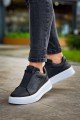 KB007 Erkek Günlük Bağcıksız Cilt Spor Sneaker Ayakkabı CBT - Siyah – Kuback Erkek Ayakkabı