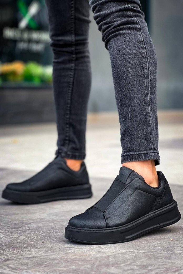 KB007 Erkek Günlük Bağcıksız Cilt Spor Sneaker Ayakkabı CST - Siyah KB007 Erkek Günlük Bağcıksız Cilt Spor Sneaker Ayakkabı CST - Siyah