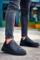 KB007 Erkek Günlük Bağcıksız Cilt Spor Sneaker Ayakkabı CST - Siyah – Kuback Erkek Ayakkabı