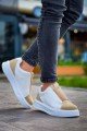 KB007 Erkek Günlük Bağcıksız Süet Cilt Spor Sneaker Ayakkabı SCBT - Bej/Beyaz – Kuback Erkek Ayakkabı