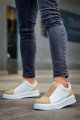 KB007 Erkek Günlük Bağcıksız Süet Cilt Spor Sneaker Ayakkabı SCBT - Bej/Beyaz – Kuback Erkek Ayakkabı