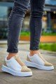 KB007 Erkek Günlük Bağcıksız Süet Cilt Spor Sneaker Ayakkabı SCBT - Bej/Beyaz – Kuback Erkek Ayakkabı