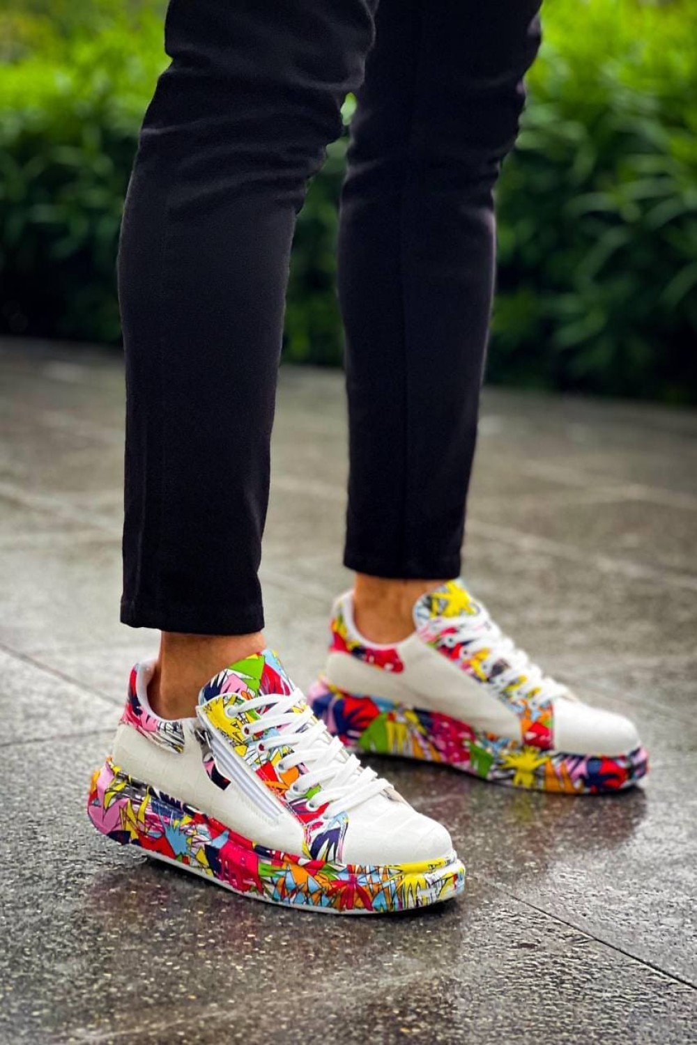 KB02 Erkek Günlük Bağcıklı Fermuarlı Boyalı Croco Cilt Spor Sneaker Ayakkabı CRT - Beyaz/Kırmızı Erkek Ayakkabı KB02 Erkek Günlük Bağcıklı Fermuarlı Boyalı Croco Cilt Spor Sneaker Ayakkabı CRT - Beyaz/Kırmızı – Kuback Erkek Ayakkabı
