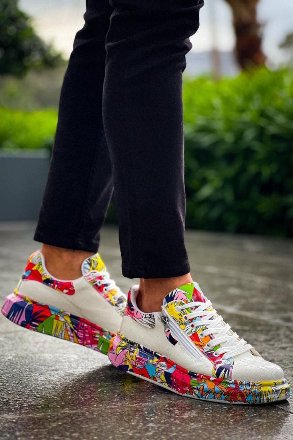 KB02 Erkek Günlük Bağcıklı Fermuarlı Boyalı Croco Cilt Spor Sneaker Ayakkabı CRT - Beyaz/Kırmızı Erkek Ayakkabı KB02 Erkek Günlük Bağcıklı Fermuarlı Boyalı Croco Cilt Spor Sneaker Ayakkabı CRT - Beyaz/Kırmızı – Kuback Erkek Ayakkabı
