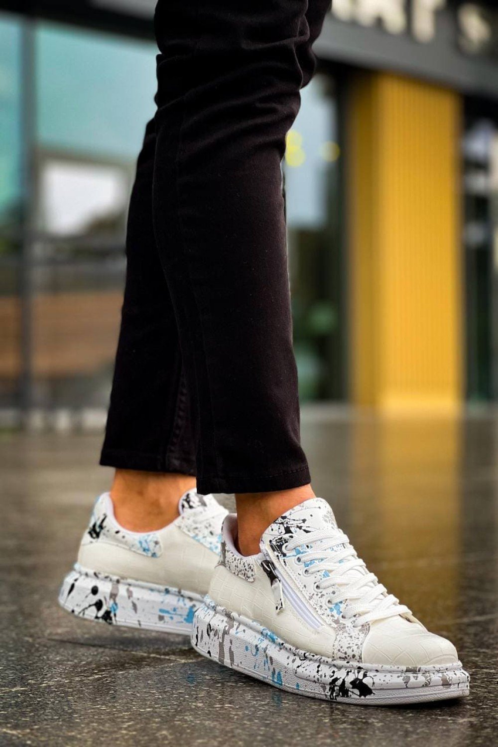 KB02 Erkek Günlük Bağcıklı Fermuarlı Boyalı Croco Cilt Spor Sneaker Ayakkabı CRT - Beyaz/Mavi Erkek Ayakkabı KB02 Erkek Günlük Bağcıklı Fermuarlı Boyalı Croco Cilt Spor Sneaker Ayakkabı CRT - Beyaz/Mavi – Kuback Erkek Ayakkabı