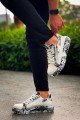 KB02 Erkek Günlük Bağcıklı Fermuarlı Boyalı Croco Cilt Spor Sneaker Ayakkabı CRT - Beyaz/Siyah – Kuback Erkek Ayakkabı
