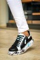 KB02 Erkek Günlük Bağcıklı Fermuarlı Boyalı Croco Cilt Spor Sneaker Ayakkabı CRT - Siyah/Mavi – Kuback Erkek Ayakkabı