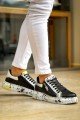 KB02 Erkek Günlük Bağcıklı Fermuarlı Boyalı Croco Cilt Spor Sneaker Ayakkabı CRT - Siyah/Sarı – Kuback Erkek Ayakkabı