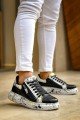 KB02 Erkek Günlük Bağcıklı Fermuarlı Boyalı Croco Cilt Spor Sneaker Ayakkabı CRT - Siyah/Sarı – Kuback Erkek Ayakkabı