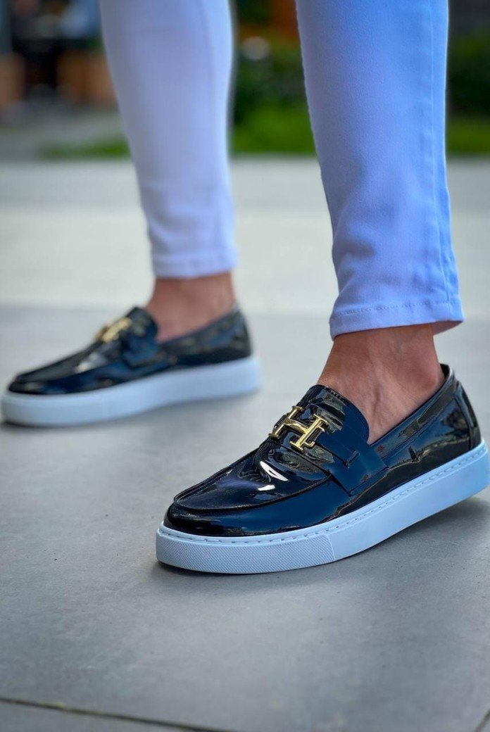 KB027 Erkek Günlük Bağcıksız H Tokalı Rugan Klasik Ayakkabı RBT - Siyah KB027 Erkek Günlük Bağcıksız H Tokalı Rugan Klasik Ayakkabı RBT - Siyah