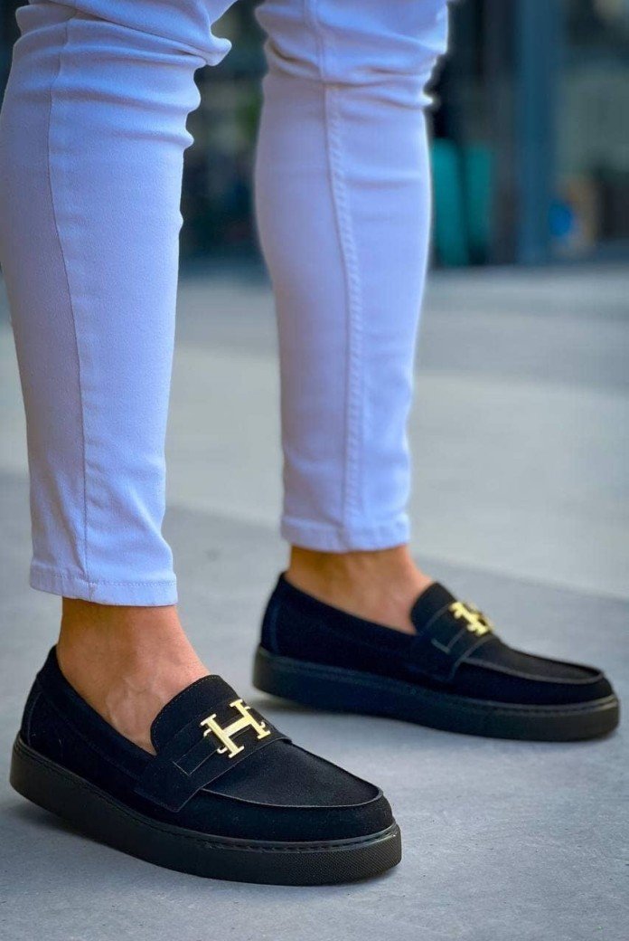 KB027 Erkek Günlük Bağcıksız H Tokalı Süet Klasik Ayakkabı SST - Siyah KB027 Erkek Günlük Bağcıksız H Tokalı Süet Klasik Ayakkabı SST - Siyah