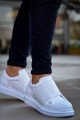 KB040 Erkek Günlük Bağcıksız Cilt Spor Sneaker Ayakkabı CBT - Beyaz – Kuback Erkek Ayakkabı