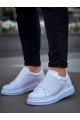 KB040 Erkek Günlük Bağcıksız Cilt Spor Sneaker Ayakkabı CBT - Beyaz