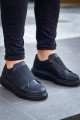 KB040 Erkek Günlük Bağcıksız Cilt Spor Sneaker Ayakkabı CST - Siyah – Kuback Erkek Ayakkabı