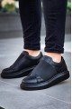KB040 Erkek Günlük Bağcıksız Cilt Spor Sneaker Ayakkabı CST - Siyah