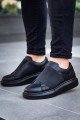 KB040 Erkek Günlük Bağcıksız Cilt Spor Sneaker Ayakkabı CST - Siyah – Kuback Erkek Ayakkabı