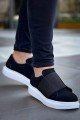 KB040 Erkek Günlük Bağcıksız Süet Spor Sneaker Ayakkabı SBT - Siyah – Kuback Erkek Ayakkabı