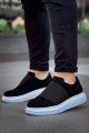 KB040 Erkek Günlük Bağcıksız Süet Spor Sneaker Ayakkabı SBT - Siyah – Kuback Erkek Ayakkabı