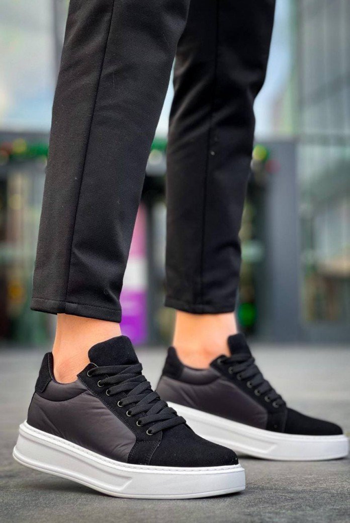 KB046 Erkek Günlük Bağcıklı Süet Paraşüt Kumaş Spor Sneaker Ayakkabı SPKBT - Siyah KB046 Erkek Günlük Bağcıklı Süet Paraşüt Kumaş Spor Sneaker Ayakkabı SPKBT - Siyah