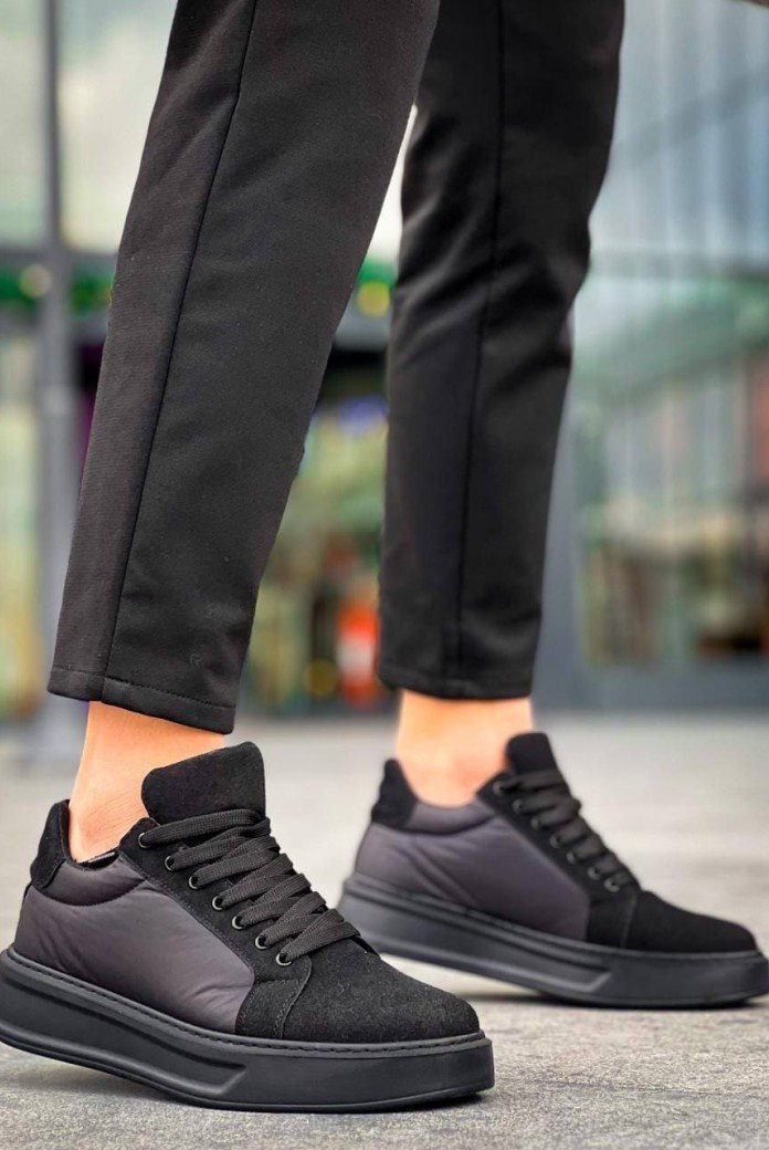 KB046 Erkek Günlük Bağcıklı Süet Paraşüt Kumaş Spor Sneaker Ayakkabı SPKST - Siyah KB046 Erkek Günlük Bağcıklı Süet Paraşüt Kumaş Spor Sneaker Ayakkabı SPKST - Siyah