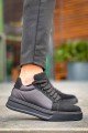 KB046 Erkek Günlük Bağcıklı Süet Paraşüt Kumaş Spor Sneaker Ayakkabı SPKST - Siyah – Kuback Erkek Ayakkabı