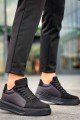 KB046 Erkek Günlük Bağcıklı Süet Paraşüt Kumaş Spor Sneaker Ayakkabı SPKST - Siyah – Kuback Erkek Ayakkabı