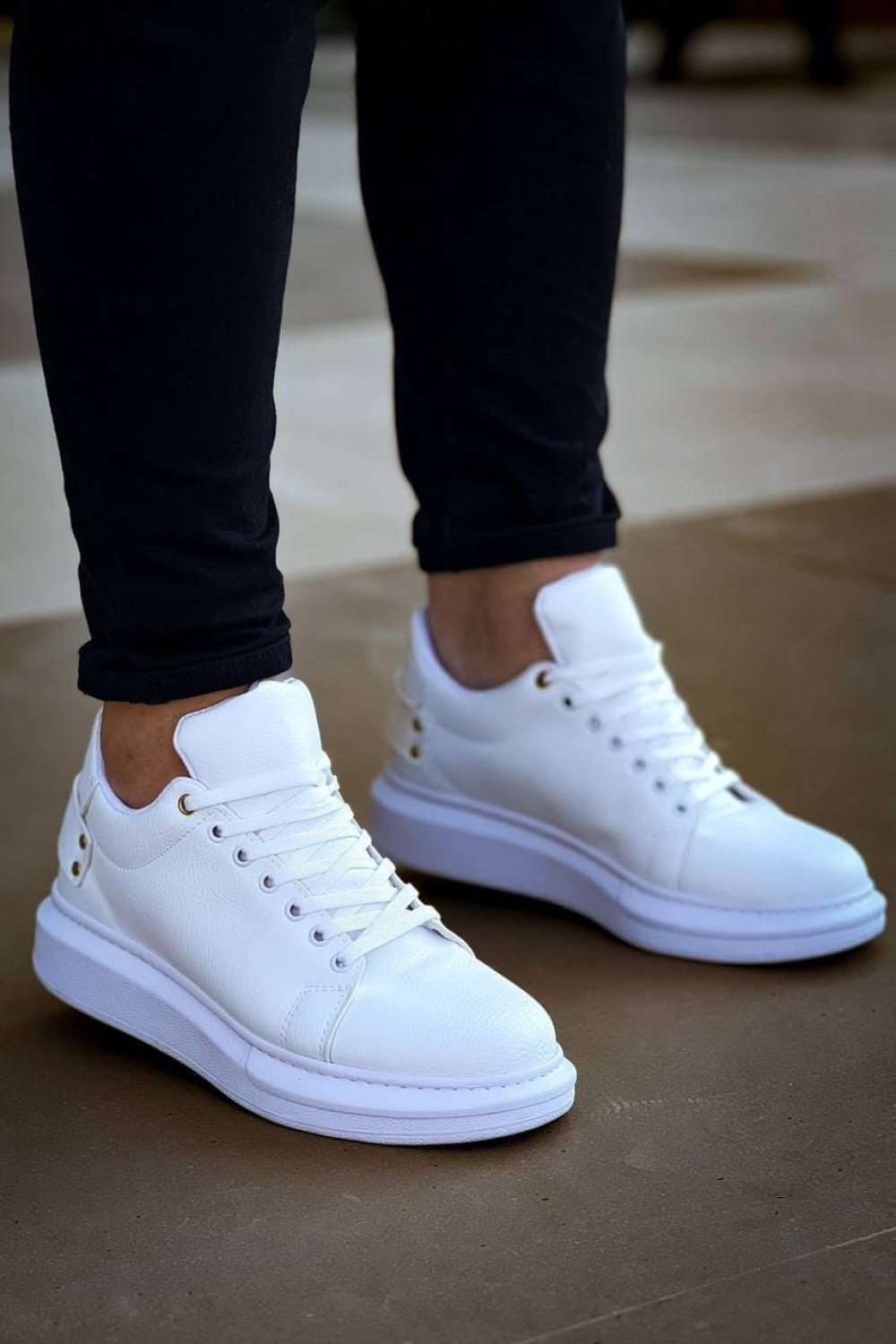 KB047 Erkek Günlük Bağcıklı Cilt Spor Sneaker Ayakkabı CBT - Beyaz Erkek Ayakkabı KB047 Erkek Günlük Bağcıklı Cilt Spor Sneaker Ayakkabı CBT - Beyaz – Kuback Erkek Ayakkabı