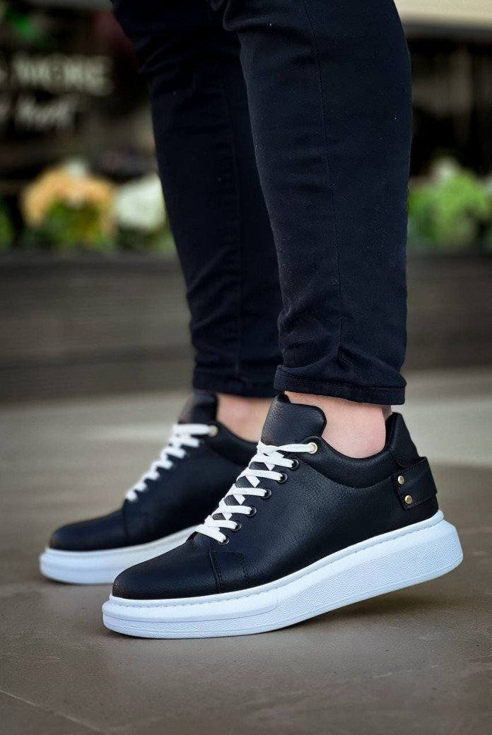 KB047 Erkek Günlük Bağcıklı Cilt Spor Sneaker Ayakkabı CBT - Siyah KB047 Erkek Günlük Bağcıklı Cilt Spor Sneaker Ayakkabı CBT - Siyah