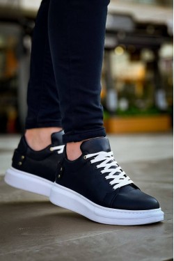 KB047 Erkek Günlük Bağcıklı Cilt Spor Sneaker Ayakkabı CBT - Siyah KB047 Erkek Günlük Bağcıklı Cilt Spor Sneaker Ayakkabı CBT - Siyah